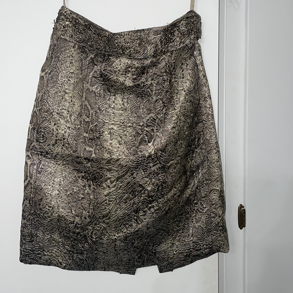 Snake skin colored suit skirt pencil